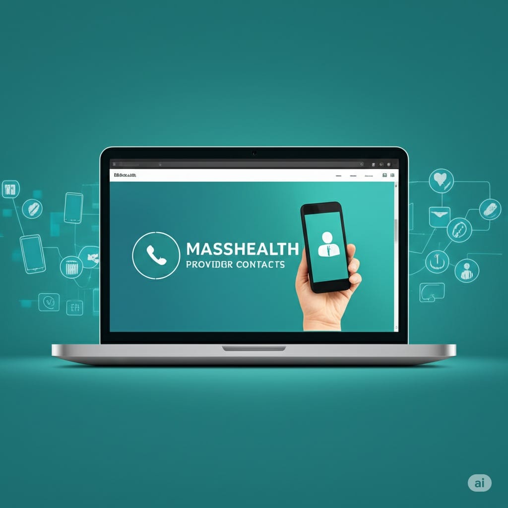 Medical billing professional efficiently finding Massachusetts Medicaid provider phone numbers on a computer for a 2025 guide